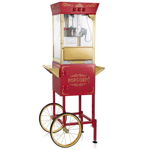 10 oz. Movie Theater Popcorn Machine with Cart, Red